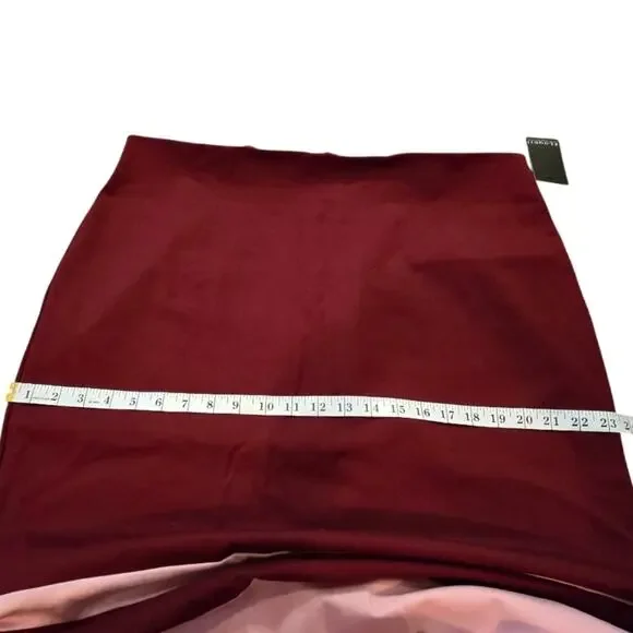 Eloqii Colorblock Column Skirt Burgundy and Pink Career midi Plus Size 20‎ New! - Picture 4 of 11